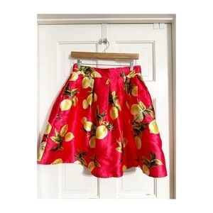 Hesperus Red Lemons Floral Skirt NWT Sz L